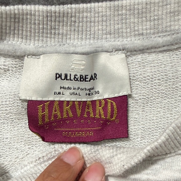 Harvard University Crest Graphic Oversized Crewneck Sweatshirt Size Large - Picture 3 of 6